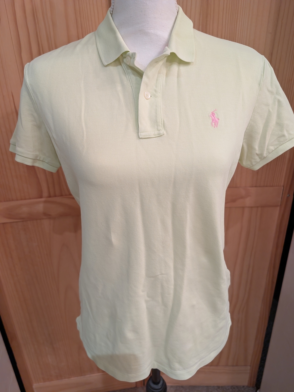 Ralph Lauren Women’s Pale Green Polo with Pink Pony